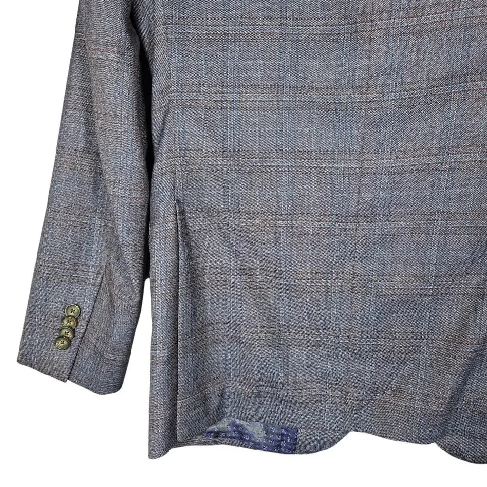 Ted Baker Blazer Mens 36R No Ordinary Joe JAKE Wool Plaid Sport Coat Blue Preppy